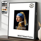 BOCT - Altavoz inteligente con marco de música, con pantalla de letras, altavoz de caja de alta fidelidad, regalo creativo para el hogar, más de 10000 pinturas de fama mundial