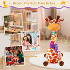 Juguete de jirafa bailarina, juguete de peluche para bebés, canción que canta, juguete que repite lo que dices, juguete musical brillante para regalo de cumpleaños de bebé, juguete de jirafa Groovy (juguete de jirafa)