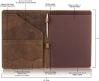 Portafolio de cuero organizador profesional Padfolio - Carpeta de currículum con bolígrafo de lujo, elegante folio de documentos para bloc de escritura tamaño carta con soporte para tarjetas de visita, carteras para hombres y mujeres MOONSTER®