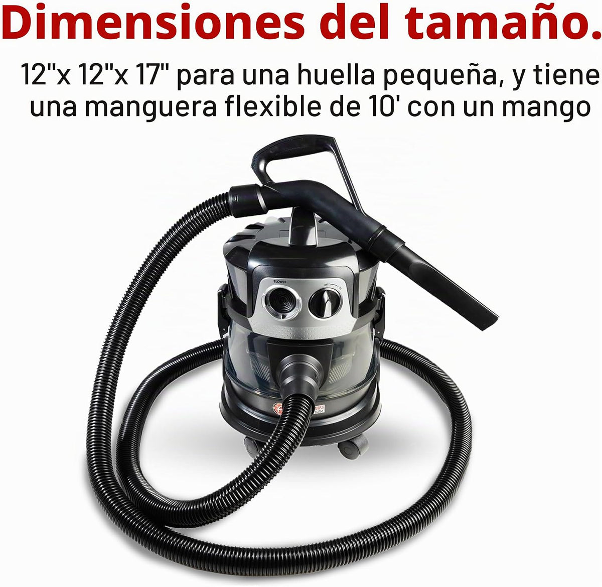 Adam's Polishes Aspiradora ciclónica de alta calidad para detalles de automóvil, para garaje, tienda, hogar, potente succión, ligera, portátil, resistente, 4 accesorios incluidos