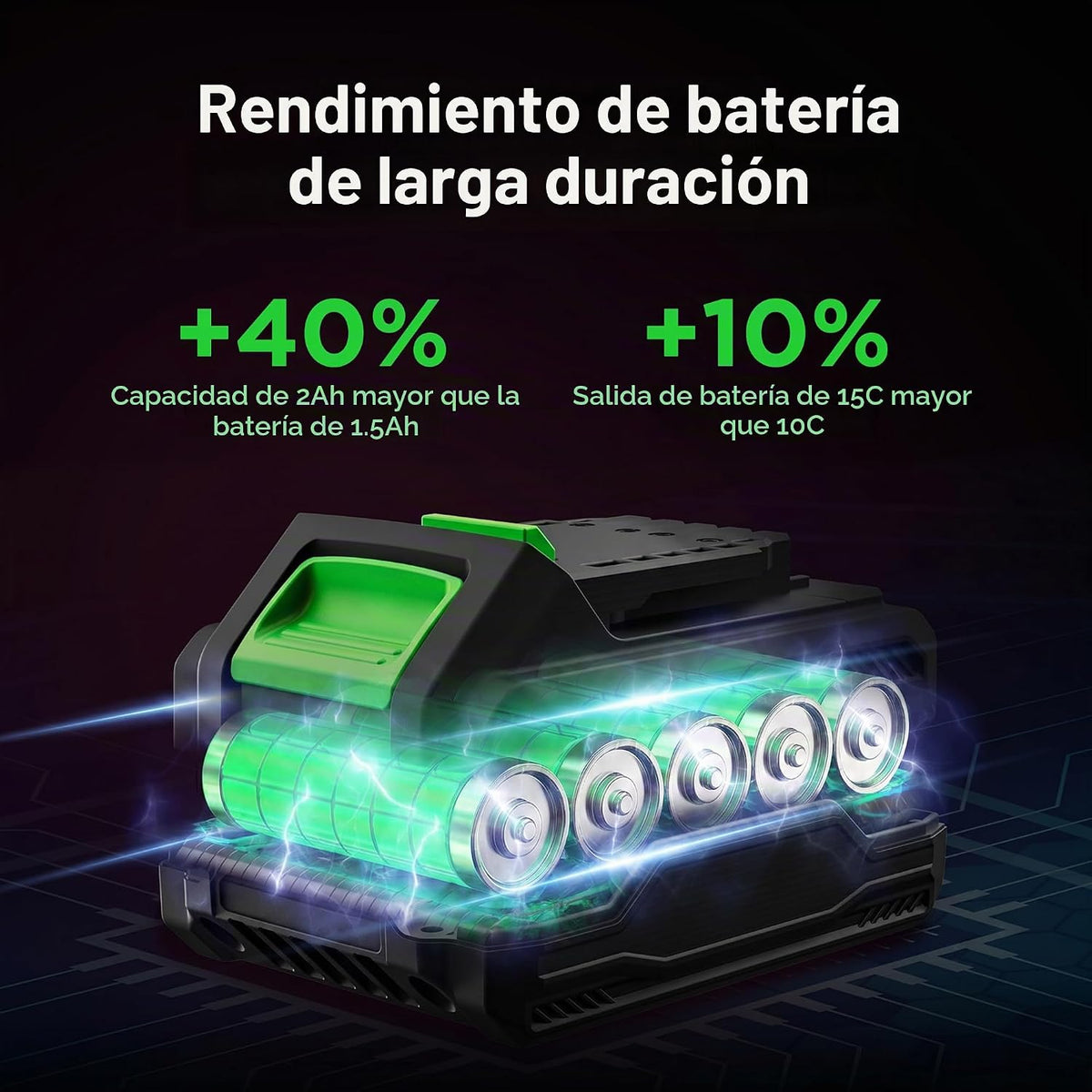 Juego de taladro inalámbrico de 20 V, taladro eléctrico de portabrocas sin llave de 3/8 pulgadas