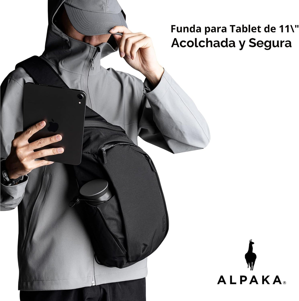 ALPAKA Metro - Bolsa cruzada y con cremallera – 7.5 L para hombre, mochila bandolera – Se adapta a tablet de 11 pulgadas con cremallera YKK – Bloqueo RFID pequeño dinero y cartera con cremallera para