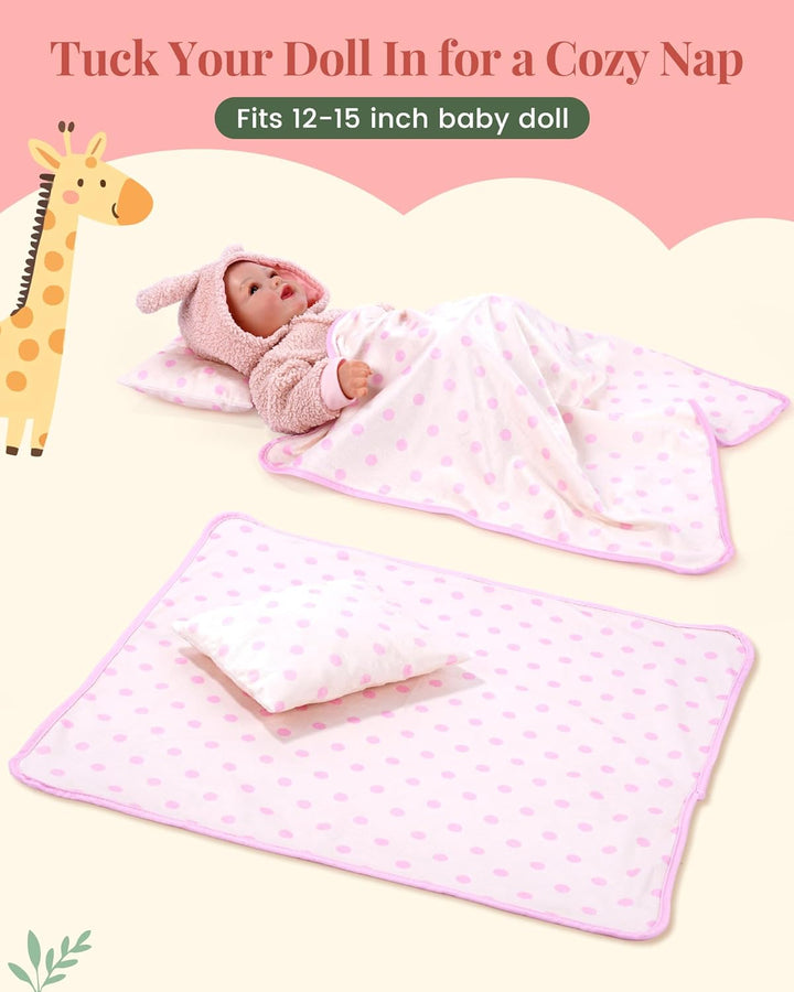 BABESIDE 7 piezas de cuna para muñecas de 18 pulgadas, cama de muñe...