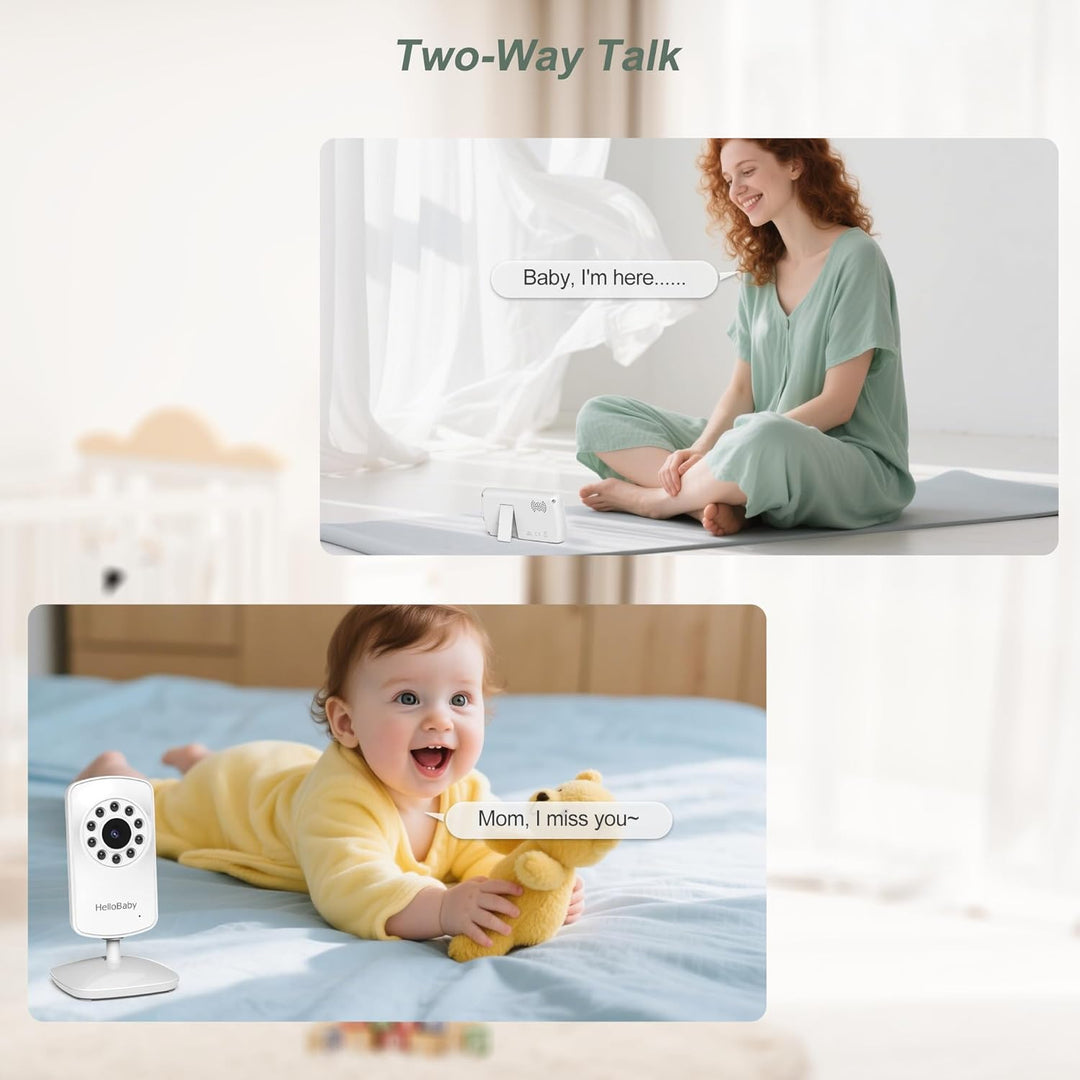 HelloBaby Monitor con 3 cámaras, pantalla de viaje portátil de 2.4...