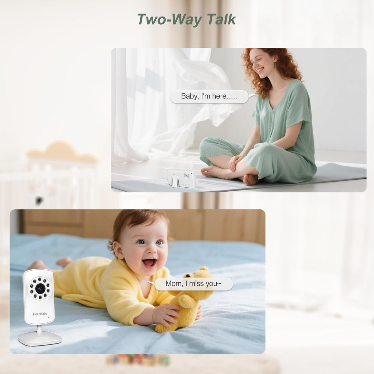 HelloBaby Monitor con 3 cámaras, pantalla de viaje portátil