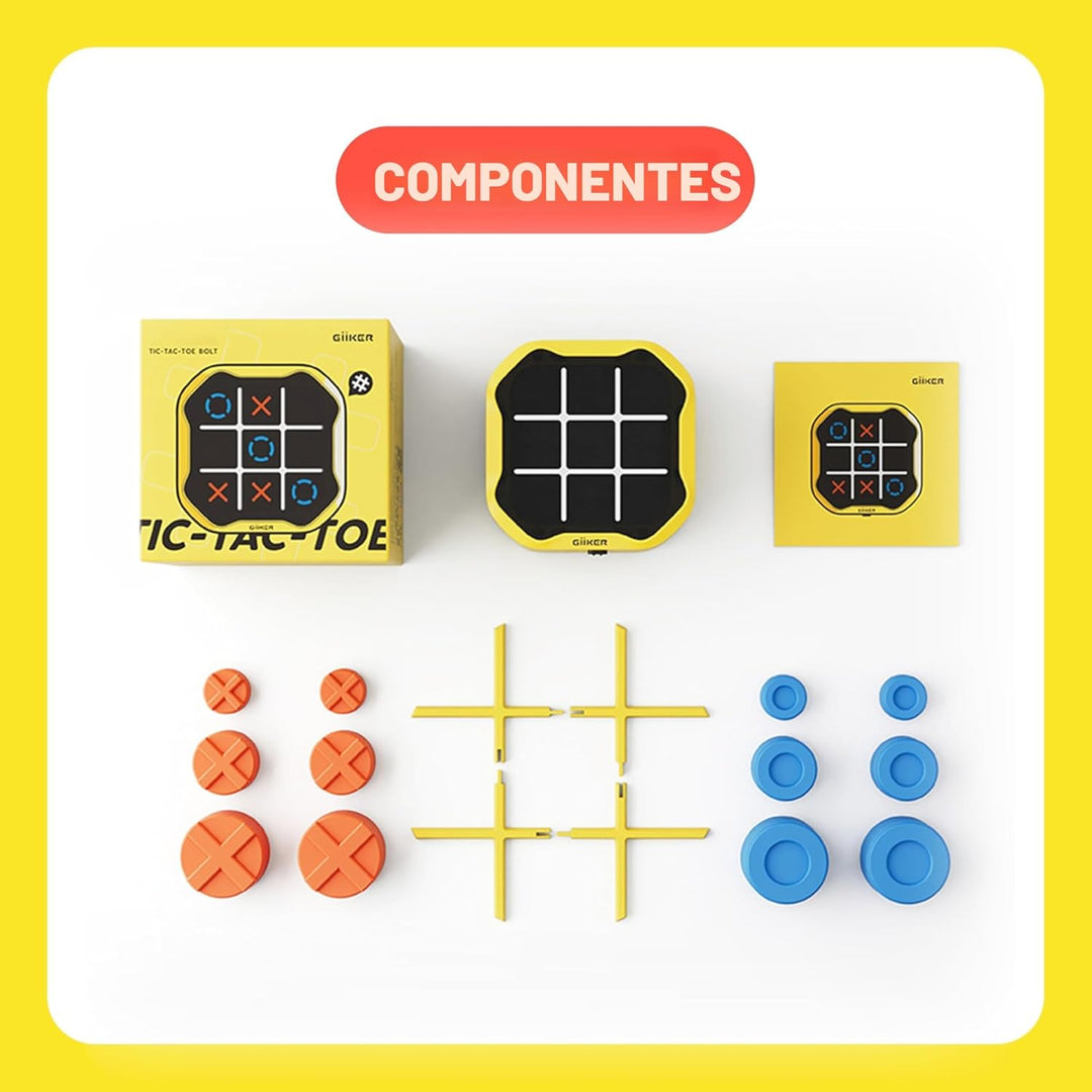 GiiKER Juego Tic Tac Toe Bolt, Juegos de Mano Originales 3 en 1, Ju...