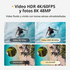 SKYROVER Dron X1 con cámara 4K, mini dron para adultos, foto de 8K, menos de 8.78 oz, transmisión de 9.32 mi, detección de obstáculos de 360 grados, tiempo de vuelo de 32 minutos
