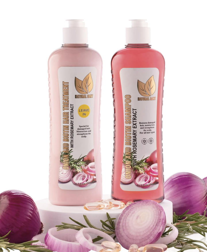 NATURAL SANT - Champú y tratamiento de biotina de cebolla y romero...