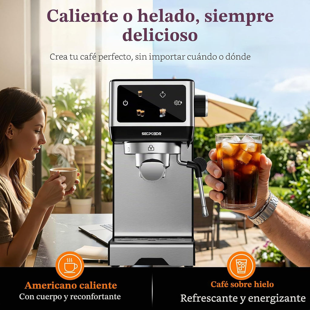 Máquina de café expreso de 20 barras con espumador de leche