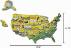 melissa & doug USA mapa rompecabezas de madera, Versión estándar, Multicolor