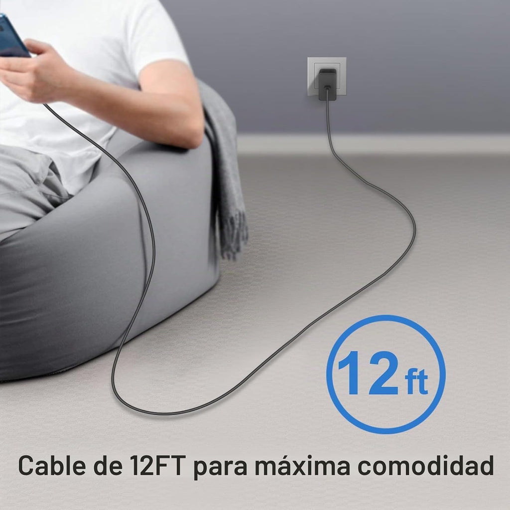 Cargador USB C tipo C cargador de carga rápida 12FT 45W Samsung