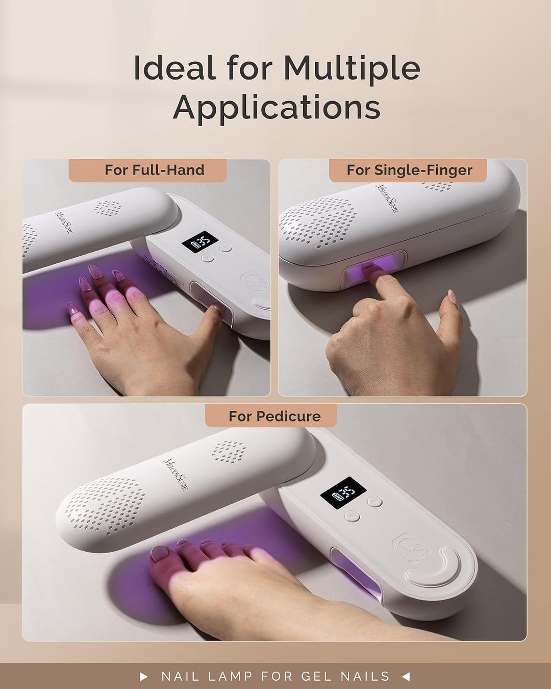 MelodySusie Lámpara UV de Uñas Compacta Inalámbrica, P-PLUS20F con...