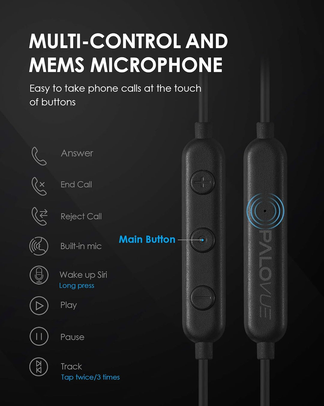 PALOVUE - Auriculares para iPhone con conector Lightning, certifica...