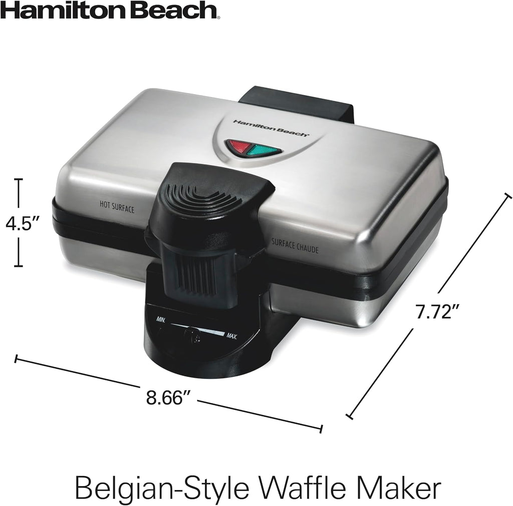 Hamilton Beach Máquina de gofres belga con control de sombra