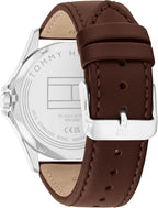 Tommy Hilfiger Hombre Reloj de cuarzo de 3 manecillas – Caja de 42mm, correa de cuero, 3 ATM de resistencia al agua, reloj moderno para uso diario, regalo para él