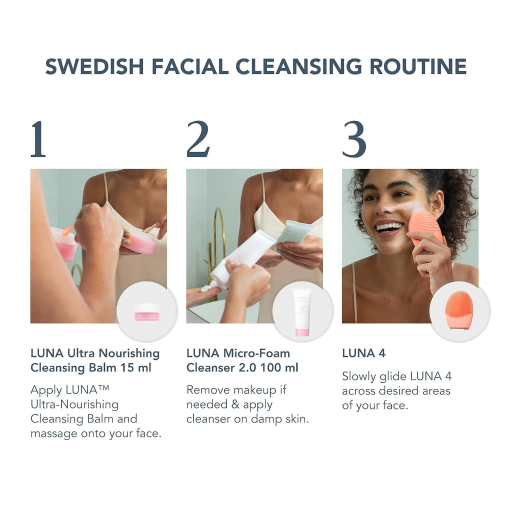 FOREO Luna 4 piel equilibrada + limpiador de microespuma 2.0 + bálsamo