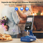 JTEMAN Soporte para teléfono celular con altavoz Bluetooth y función de