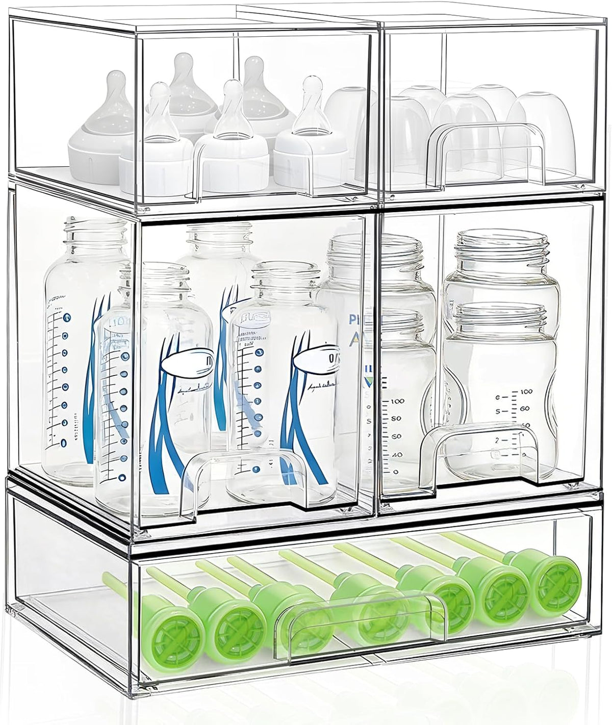 Organizador de almacenamiento de botellas para bebé: Cajones de