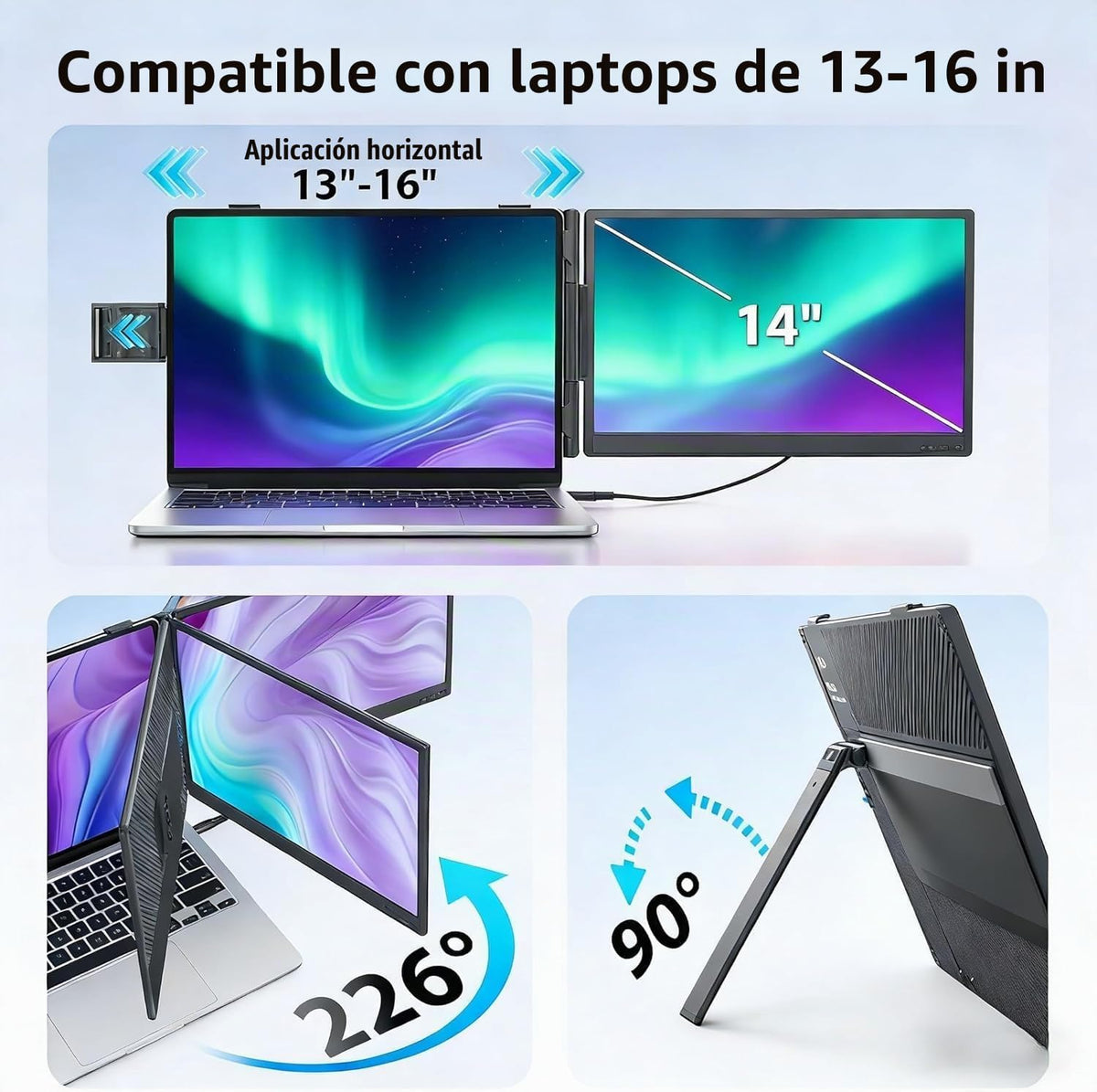 APILDELLA Extensor de pantalla para laptop de 14 pulgadas, monitor...