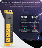 CCCEI 2 protectores de sobretensiones resistentes, calibre 12, amarillo, 4 pies.
