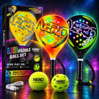 NERO SPORT Juego de pickleball LED, 2 paletas y bolas iluminadas para jugar
