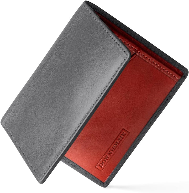 Downholme Billetera de Cuero Bifold con Silueta Delgada para Hombre...