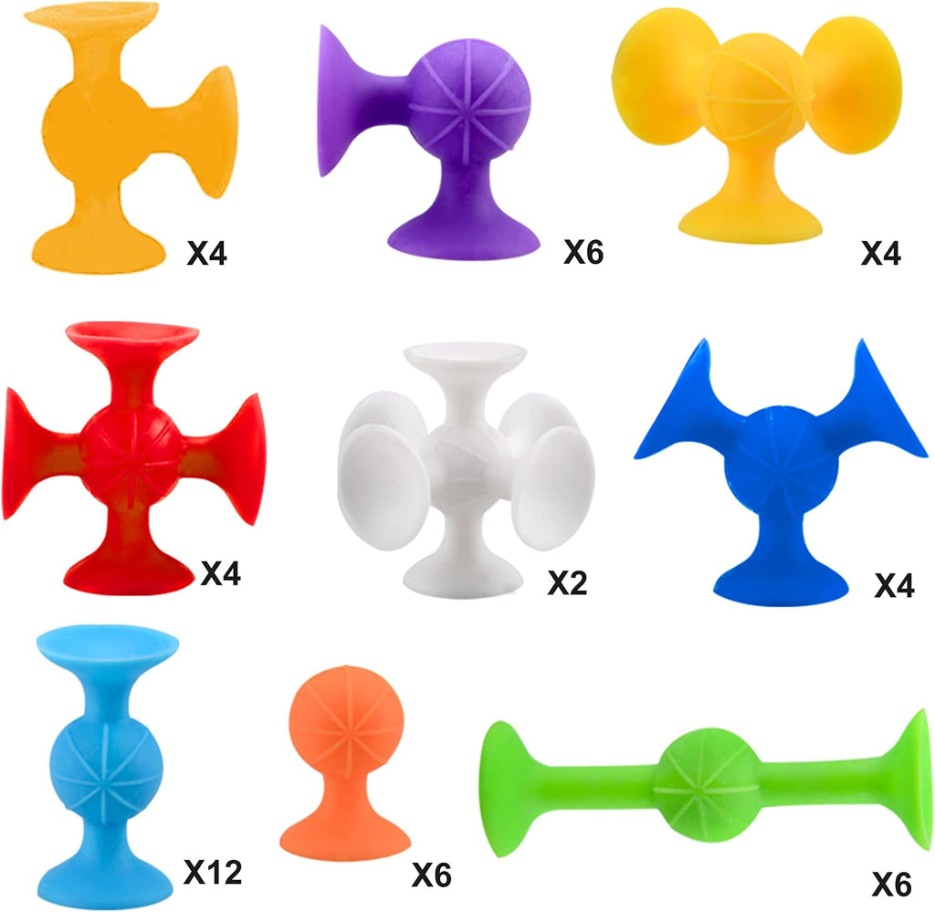 TOYARA Juego de construcción de juguetes de ventosa de 48 piezas