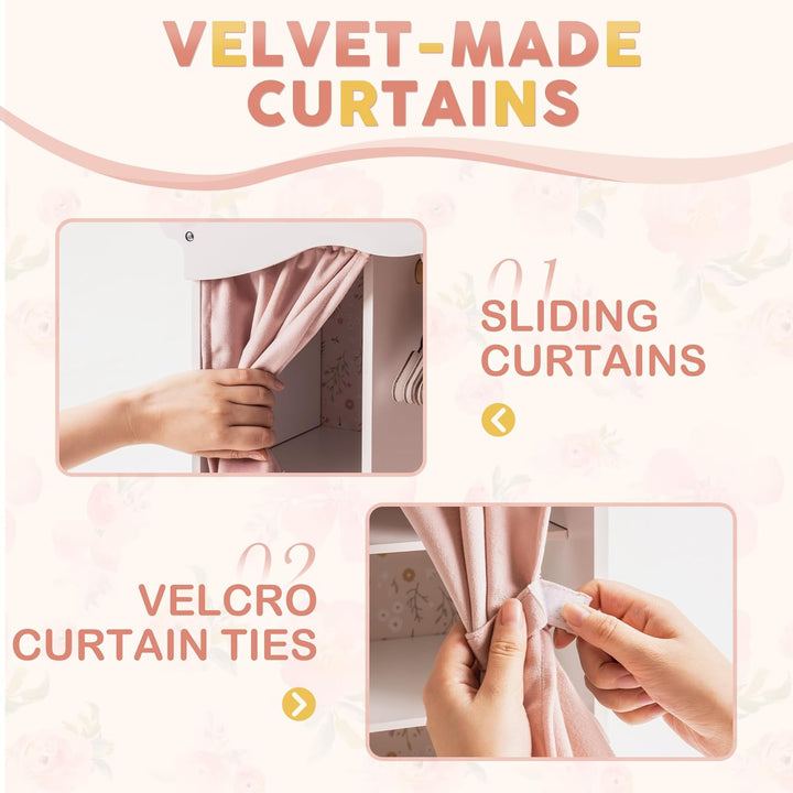 ROBOTIME Armario de muñecas de 18 pulgadas, armario de madera para...