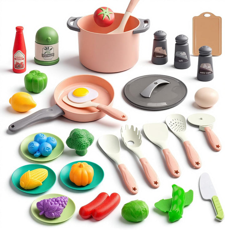 35 piezas de accesorios de juguete para cocina de niños, juego de c...