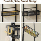 Organizador de despensa de 9 niveles sobre la puerta, soporte de pared 2 en 1 o estante de especias colgante con cesta profunda ajustable, organizador de condimentos resistente y almacenamiento para armario de cocina, armario, baño