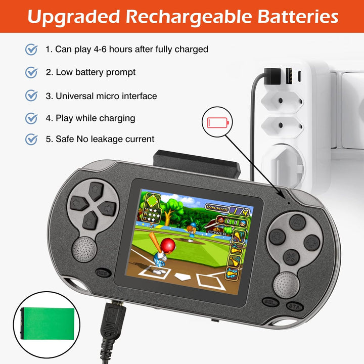 TaddToy Juego de mano de 16 bits para niños y adultos, pantalla gra...