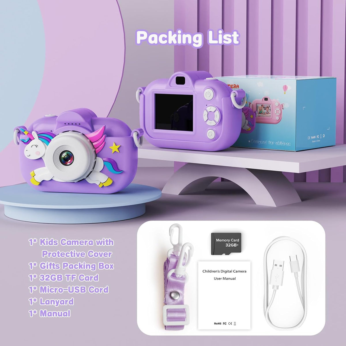Cámara para Niños Juguetes para Niños Pequeños para Niñas y Niños d...