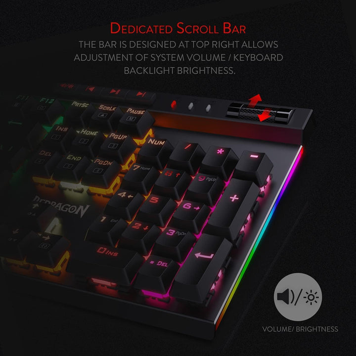 Redragon Teclado mecánico para juegos K580 VATA RGB LED retroilumin...
