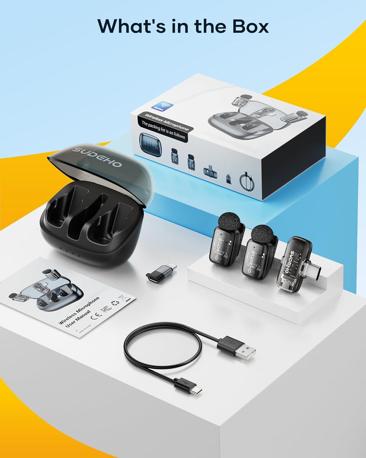 Mini micrófonos inalámbricos Lavalier para iPhone iPad Android con...