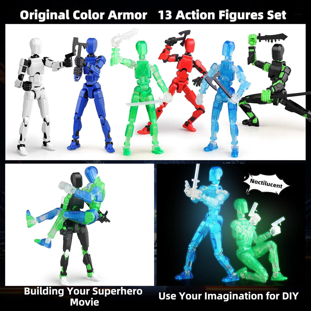 Juego luminoso de 13 figuras de acción, 6 figuras de acción de robo...