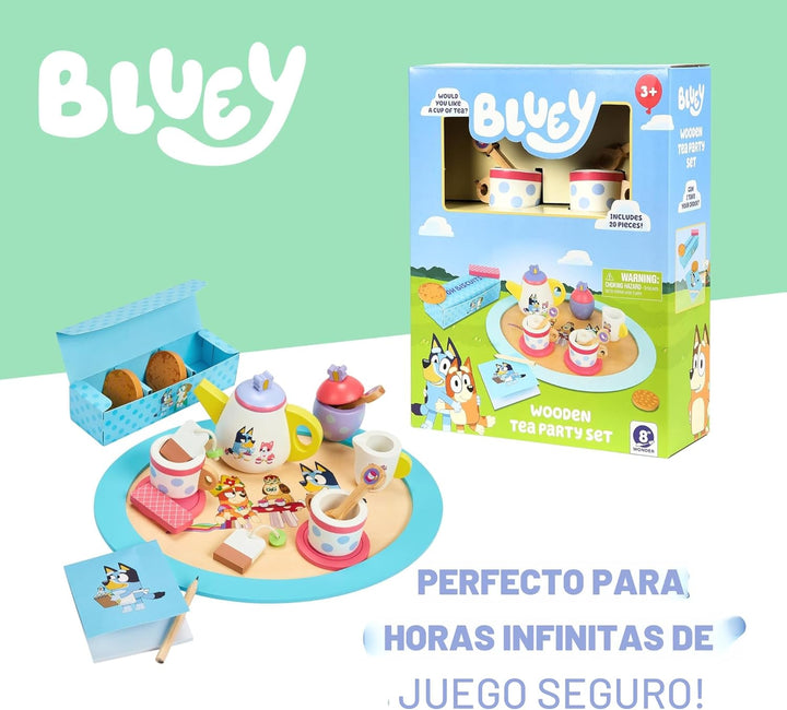8th Wonder Bluey Toys - Juego de Fiesta de Té de Madera, Juego de T...