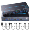 Conmutador KVM 2 Monitores 3 Escritorios 1 Ordenador portátil