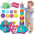 LTKFFFdp - Juguetes apilables para bebés de 1 a 3 años, clasificador de formas de tazas de anidación para bebés de 6 a 12 a 18 meses, juguete de aprendizaje apilable con bloques