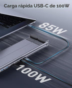 Estación de acoplamiento para portátil USB C 8 en 1 con HDMI 4K, 2 USB 3.0, PD 100 W, soporte de aluminio USB C para tableta, estación de acoplamiento universal para MacBook Pro/Air/Dell/HP/Surface/Lenovo, Plug and Play