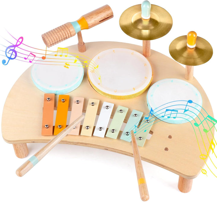Juego de batería para niños, juguetes Montessori, instrumentos musi...
