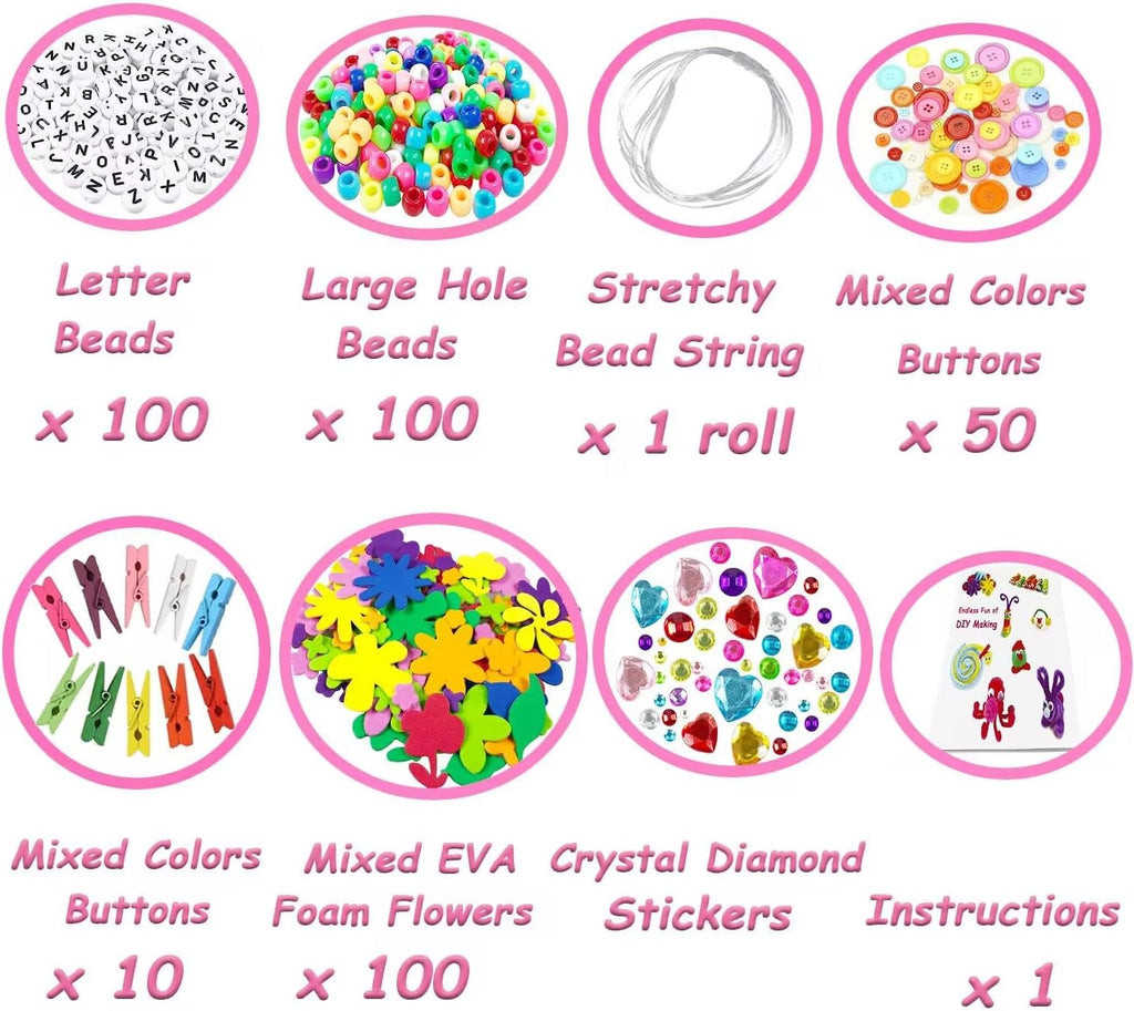 VLUSSO Suministros de artes y manualidades para niños, kits de manualidades, materiales de arte, juego de manualidades para niños con limpiapipas, caja de manualidades, juguetes preescolares en casa