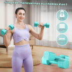 Juego de Pesas Ajustables Zempox, Juego 4 en 1 de Mancuernas Libres para Mujeres, Pesas de Mano para Mujeres en Casa, Cada Una 2lb 3lb 4lb 5lb con Mango de Goma TPU Suave para Gimnasio en Casa y Equipamiento de Fitness Acuático
