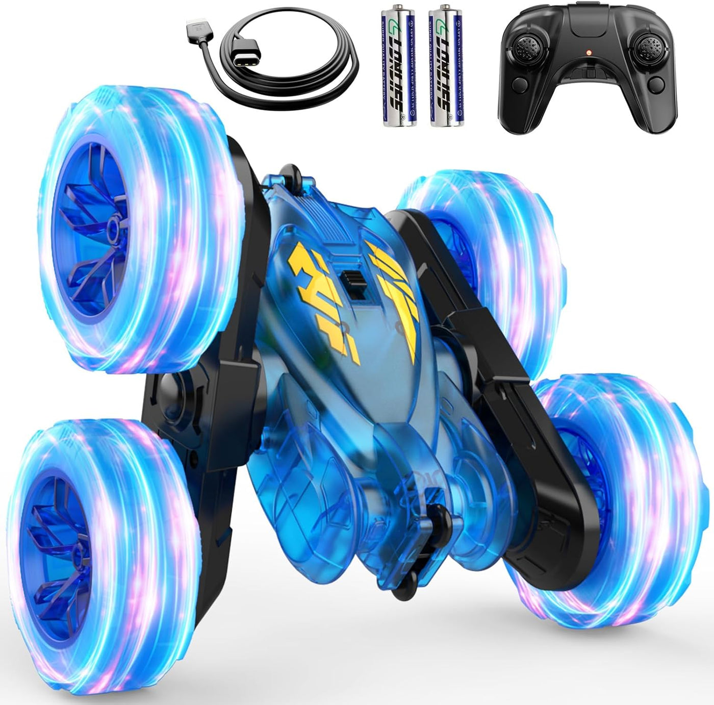 Coche de Control Remoto, Autos RC de Acrobacias Para Niños con Luz...