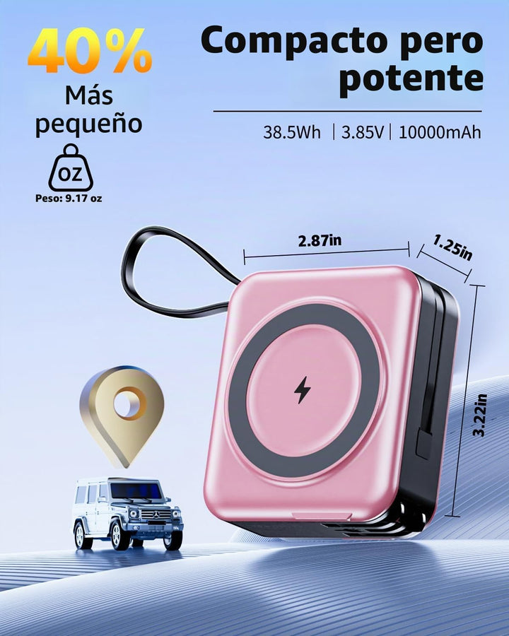 Cargador portátil Magsafe con cables integrados y enchufe de pared...