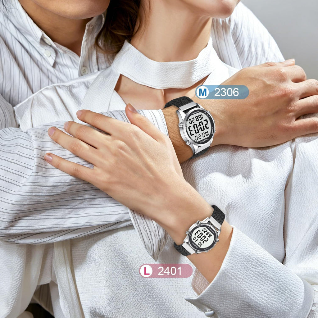Hearkent Reloj podómetro para mujeres para caminar, pasos y millas - Contador de pasos para calorías, impermeable 30M - Retroiluminación EL - Cuenta regresiva - Cronómetro - Rastreador de pasos sin