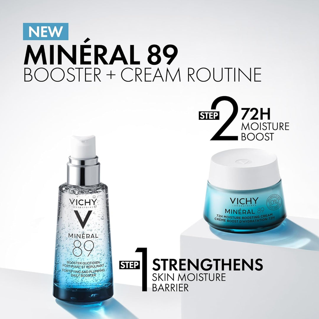 Vichy Mineral 89 Fragrance Free Cream, Moisture Boosting Cream with...