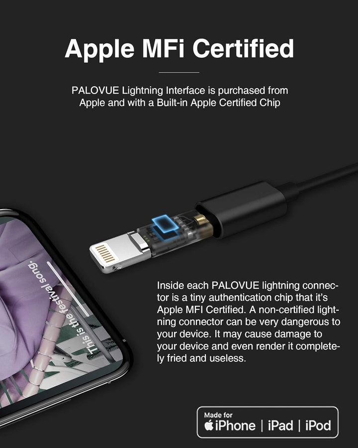 PALOVUE - Auriculares para iPhone con conector Lightning, certifica...