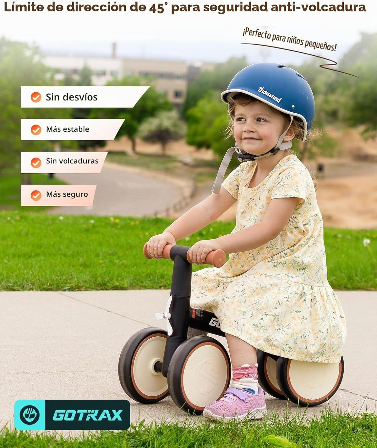 Gotrax Bicicleta de equilibrio para bebé, ruedas silenciosas de 7 pulgadas