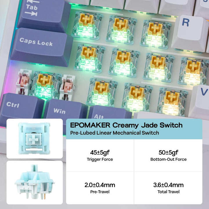 EPOMAKER TH108 PRO Full Size Mechanical Keyboard with Screen &amp;...