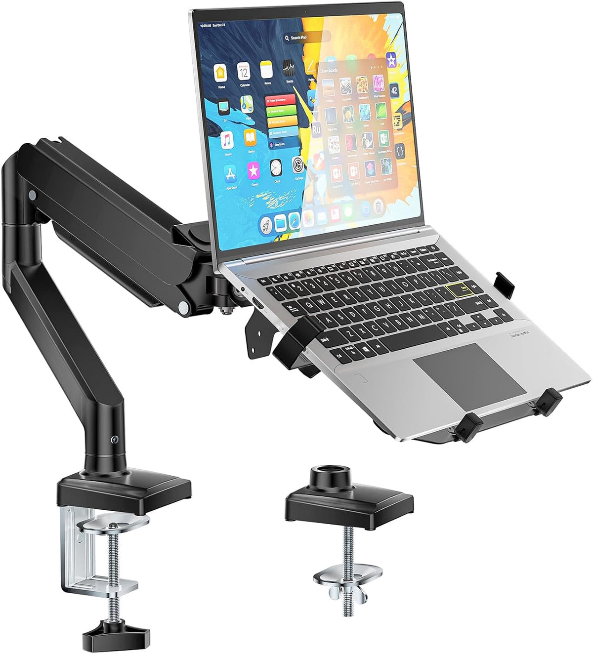 WALI Soporte de escritorio para portátil de 17" y pantallas de 34", soporta